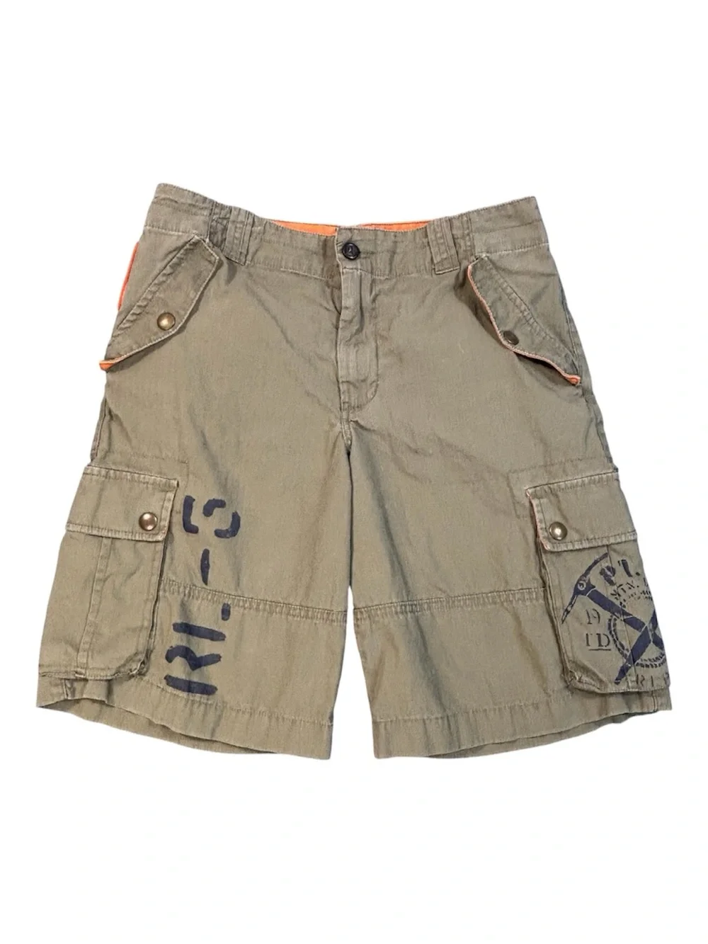 Polo Ralph Lauren Boys 12 Cargo Shorts Green Ripstop Mountain Div RL-65 Patch